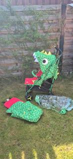 Inklapbare dinosaurus buggy met voetenzak en regenhoes, Kinderen en Baby's, Buggy's, Ophalen, Zo goed als nieuw, Overige merken
