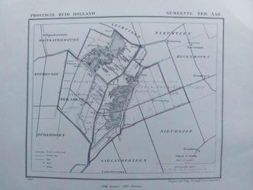AG1 / Litho van Kuyper uit 1867 van Ter Aar ZH beschikbaar voor biedingen