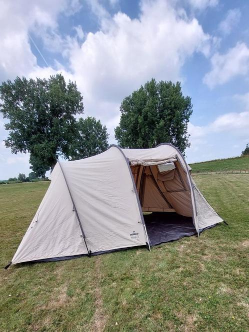 4 persoons katoenen 3 boogs tunnel tent, Caravans en Kamperen, Tenten, tot en met 4, Zo goed als nieuw, Ophalen