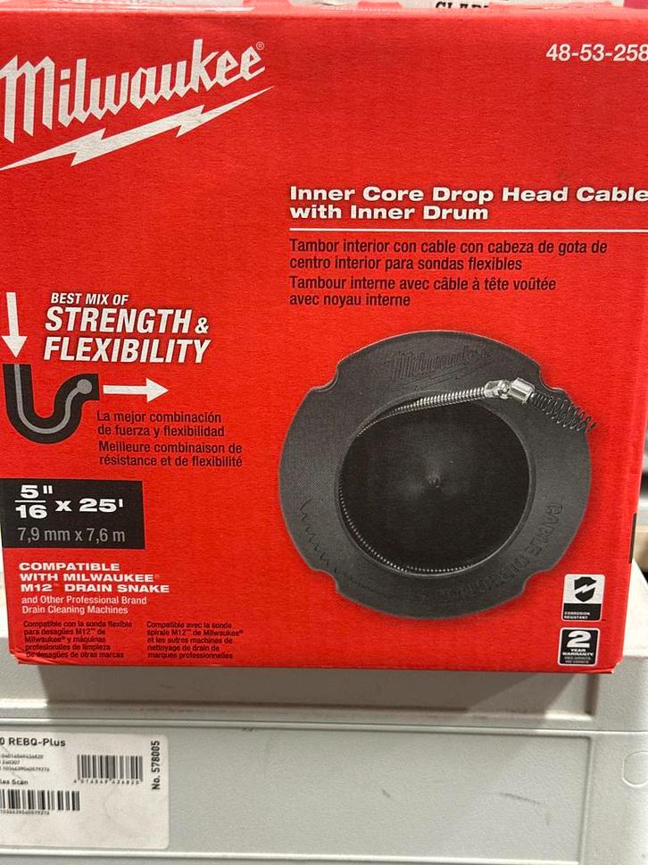 Milwaukee M12 ontstoppingsveer 7,9mm x 7,6m, Doe-het-zelf en Verbouw, Gereedschap | Handgereedschap, Nieuw, Ophalen of Verzenden