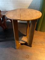Houten bijzettafel rond, Ophalen, Gebruikt, 50 tot 100 cm, Tafelblad