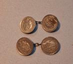 Wilhelmina dubbeltjes manchetknopen, Sieraden, Tassen en Uiterlijk, Manchetknopen, Ophalen of Verzenden, Gebruikt, Zilver