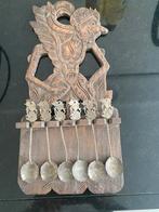 Vintage Wajang orginele lepelrek & 6x verzilverde lepeltjes, Ophalen of Verzenden