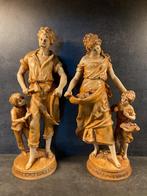 2 beelden van Auguste Moreau Hypolite Francois, Antiek en Kunst, Ophalen of Verzenden