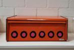 2134 Vintage Brabantia broodtrommel oranje bloemen jaren 70, Ophalen of Verzenden, Gebruikt
