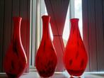 Italiaanse vazen 3stuks, Huis en Inrichting, Woonaccessoires | Vazen, Ophalen, 50 tot 75 cm, Rood, Glas