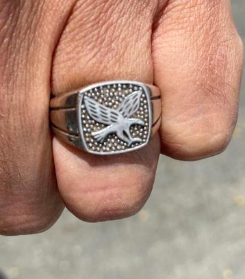 Zilveren Ring met Roofvogel - 925 Zilver beschikbaar voor biedingen