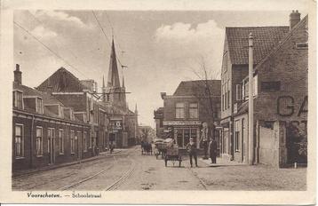 Voorschoten (Z.H.) Schoolstraat, Volk, Hondenkar, Tramrails beschikbaar voor biedingen