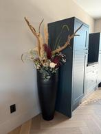 Prachtige hoge vaas met kunstbloemen en takken, Huis en Inrichting, Woonaccessoires | Vazen, Ophalen, Nieuw, Zwart, 75 cm of meer