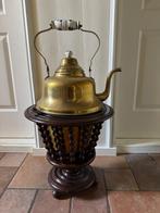 Antieke theestoof/bouilloire met koperen binnenbak en ketel, Antiek en Kunst, Ophalen of Verzenden, Koper