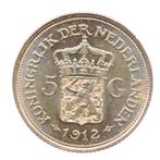 Nederland Gouden vijfje 1912 Wilhelmina, Ophalen of Verzenden, Goud