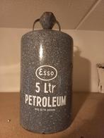 5 liter kan petroleum esso,grijs gewolkt emaille izgs, Antiek en Kunst, Ophalen of Verzenden