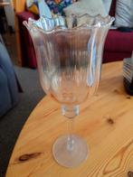 Elegant glazen sierpot met versiering, Ophalen of Verzenden, Gebruikt