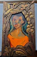 Portret van een zwarte jongentje M.L. 1925 Berlin, olieverf, Ophalen of Verzenden