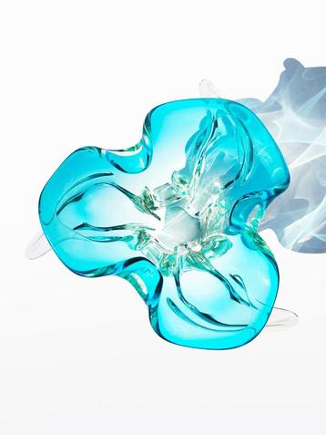 Schaal Murano glas jaren '60 Zeeblauw Mintgroen beschikbaar voor biedingen