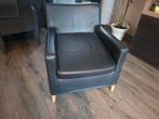 2 leren fauteuils. Zwart., Ophalen, Zo goed als nieuw, 50 tot 75 cm, Leer