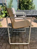 Twee Arco Frame stoelen Hout en stof, Hout, Twee, Bruin, Ophalen of Verzenden