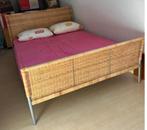 Rotan bed incl lattenbodems in goede en stevige staat, Huis en Inrichting, Slaapkamer | Bedden, Ophalen, Overige materialen, Gebruikt