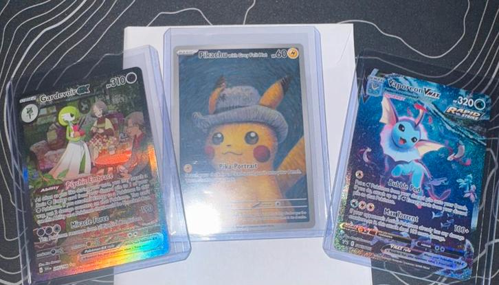 Pikachu van gogh 085, vaporeon 182, gardevoir SPOTPRIJS!, Hobby en Vrije tijd, Verzamelkaartspellen | Pokémon, Zo goed als nieuw
