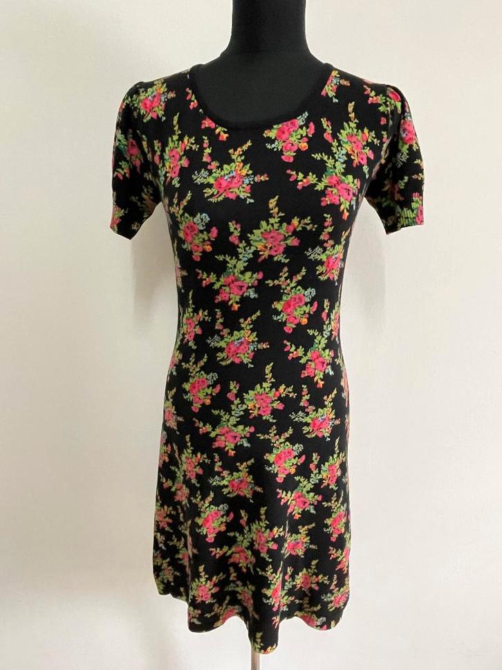 J148 - Fleurige katoenen King Louie jurk maat S (1), Kleding | Dames, Jurken, Zo goed als nieuw, Maat 38/40 (M), Knielengte, Ophalen of Verzenden