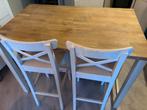 Bar tafel met 2 krukken, Huis en Inrichting, Tafels | Eettafels, Ophalen, Rechthoekig, 100 tot 150 cm, 50 tot 100 cm
