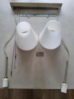 Hanglamp met 2 melkglas kappen, Ophalen, Zo goed als nieuw