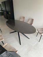 Eettafel eiken walnoot met glasplaat - 200x102 cm, Huis en Inrichting, Tafels | Eettafels, Ophalen, 100 tot 150 cm, Eikenhout