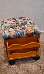 Vintage Poefje met opbergruimte, Ophalen, Rechthoekig, Minder dan 50 cm, Minder dan 50 cm