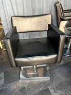 Zwarte Kapperstoel, Huis en Inrichting, Stoelen, Ophalen, Gebruikt, Zwart, Leer
