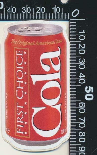 Sticker: First Choice Cola, Ophalen of Verzenden, Zo goed als nieuw, Bedrijf of Vereniging