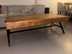Salontafel Mango Hout & Zwart Staal, Huis en Inrichting, Tafels | Salontafels, Ophalen, Gebruikt, 100 tot 150 cm, Minder dan 50 cm