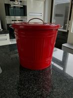Rode metalen afval emmer, Minder dan 50 cm, Gebruikt, Ophalen of Verzenden, Minder dan 10 liter