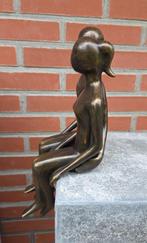 KOPPEL / randzitter / bronzen tuinbeeld, Nieuw, Info@huisentuindecoratiemarie.nl, Mensenbeeld, Huis en tuin decoratie marie