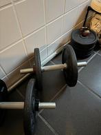 Decathlon Dumbell Set 50kg + brede stang + Fitness Bankje, Ophalen, Benen, Overige typen, Zo goed als nieuw