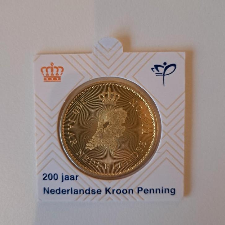 Nederlandse Kroon Penning 200 Jaar, Postzegels en Munten, Munten | Nederland, Losse munt, Koningin Beatrix, Ophalen of Verzenden