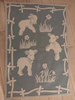 Vintage wollen ledikantje deken met schaapjes, Ophalen of Verzenden