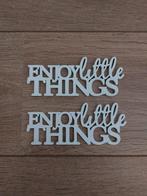 Riviera Maison sign tekst decoratie hout enjoy little things, Ophalen of Verzenden, Zo goed als nieuw