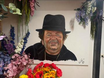 Megagroot portret schilderij van André Hazes handgeschilderd beschikbaar voor biedingen