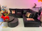 Luxe Velvet Croco Hoekbank Zwart 280x240cm - NIEUW NEW BLACK, Nieuw, 150 cm of meer, 250 tot 300 cm, Stof