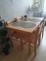 Grenen eethoek, Ophalen of Verzenden, 4 tot 6 stoelen