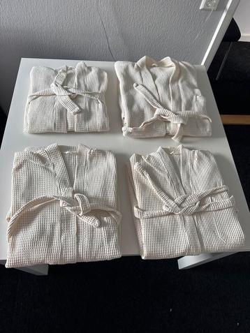 4 Badjassen van wafelkatoen Zo Goed Als Nieuw - S, M, L, XL beschikbaar voor biedingen