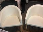 Witte Design Stoelen (2x) - Leer, Huis en Inrichting, Stoelen, Ophalen, Gebruikt, Twee