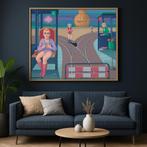 Coenraad Smit - Aankomst of vertrek -1982-Acryl op doek, Ophalen of Verzenden