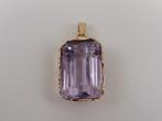 Gouden hanger met amethist                               G97, Gebruikt, Overige voorstellingen, ., Paars