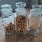 Antiek glazen voorraad potten /stopflessen, Ophalen, Gebruikt, Glas, Pot, Bus of Blik