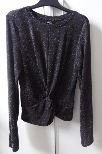 Nieuwe zwarte glitter top lange mouw maat 158 164  beschikbaar voor biedingen