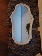 Vintage houten spiegel, wit lengte 64 cm midden strak gemete, Ophalen, Gebruikt