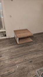 Design salon tafel wit/eiken op wielen, Ophalen, 50 tot 100 cm, Zo goed als nieuw, Minder dan 50 cm