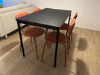 IKEA SANDSBERG kitchen table and 4 chairs, red, 110x67 cm, Ophalen, 100 tot 150 cm, 50 tot 100 cm, Zo goed als nieuw