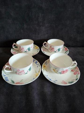 Villeroy & Boch Flora Bella Kop en Schotel Set (4 stuks) beschikbaar voor biedingen